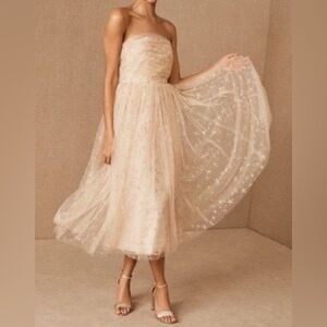 Joanna August Brenda Strapless Tulle Dress in Champagne Size 0